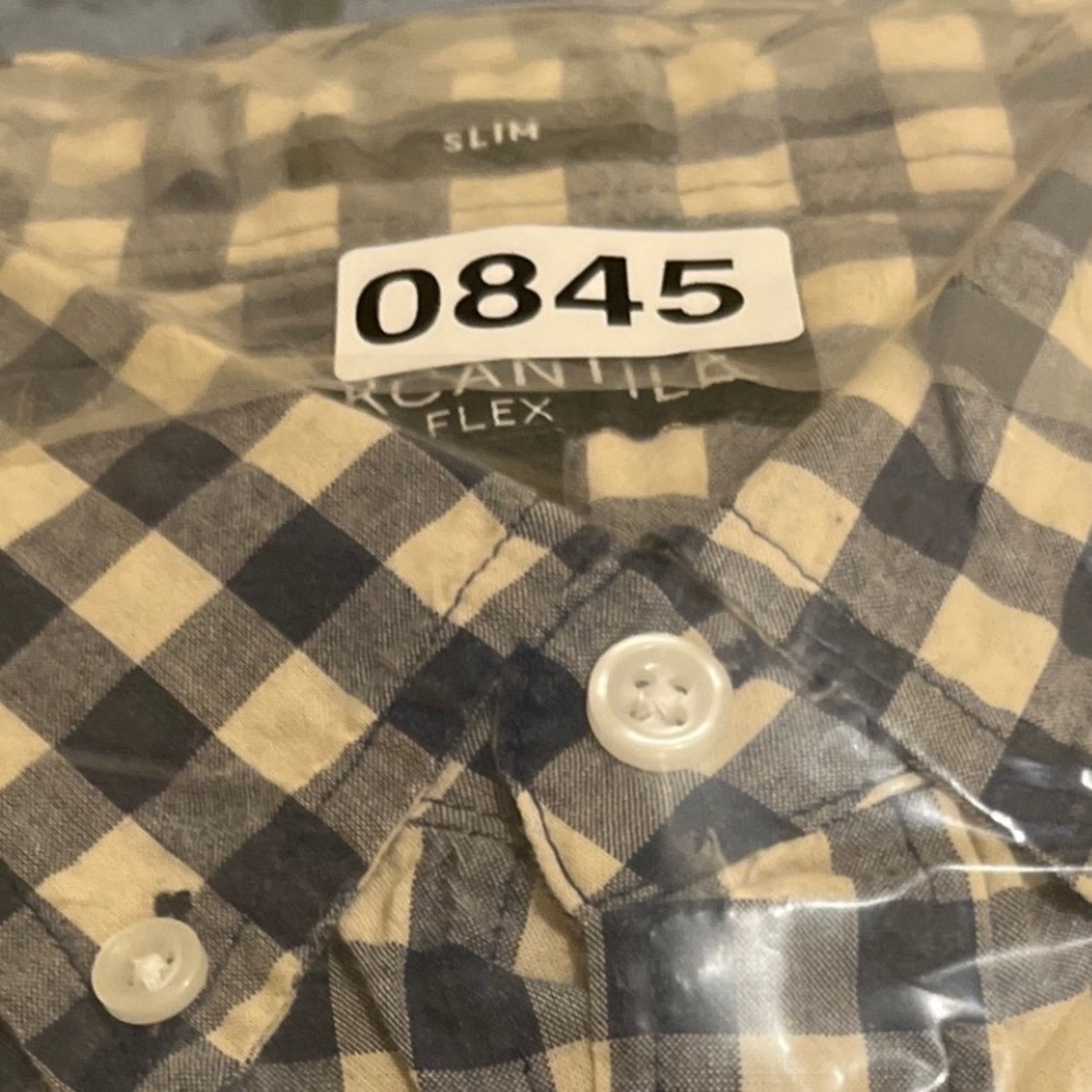 J Crew Mercantile Flex Slim Fit Gingham Check Button Down Shirt Mens XL - Picture 8 of 8